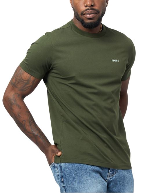 T-shirt uomo verde in cotone Boss Green | 50506373355